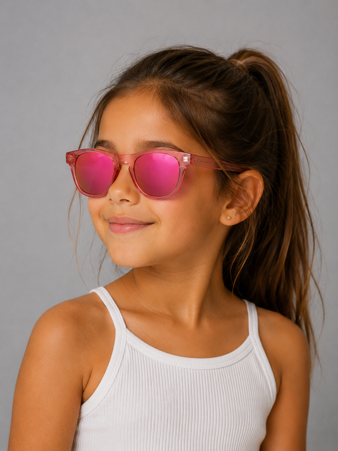Gafas de sol para niños rosas transparentes