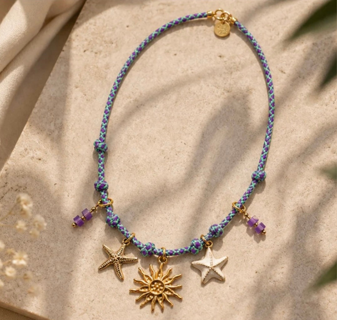 Collar sol de nuditos con charms