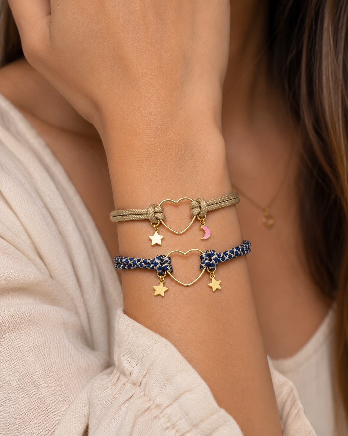 Pulsera Corazón Estrella y Luna 💗