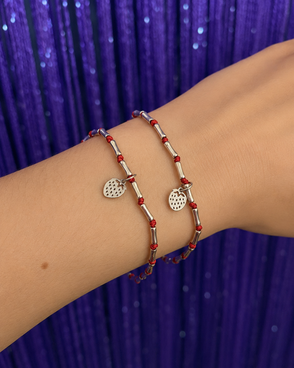 Pulsera fresa plata