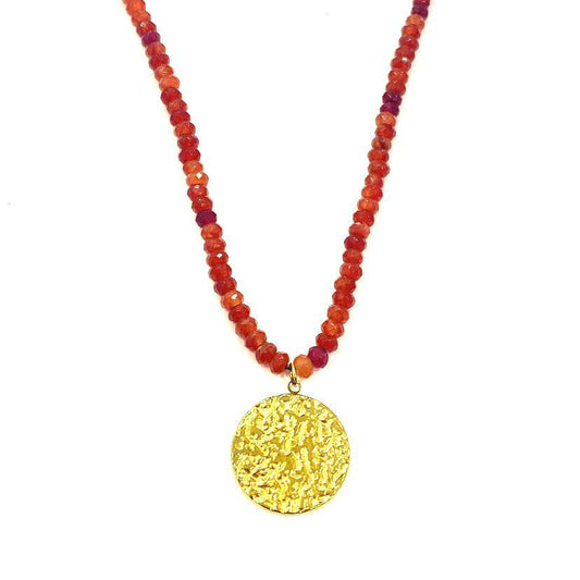 Collar piedrecitas rojo