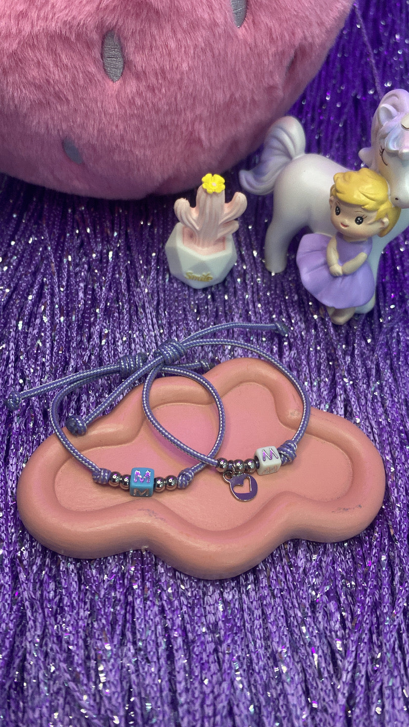 Pack 5 Pulseras letrita con bolitas