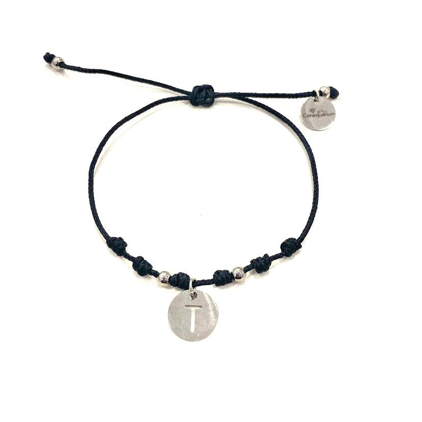 Pulsera inicial plateada