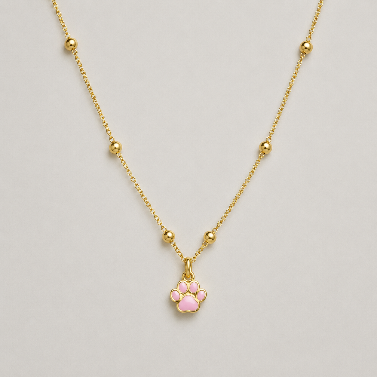 Collar huella patita plata