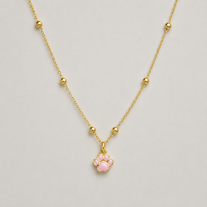 Collar huella patita plata