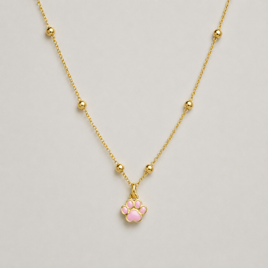 Collar huella patita plata