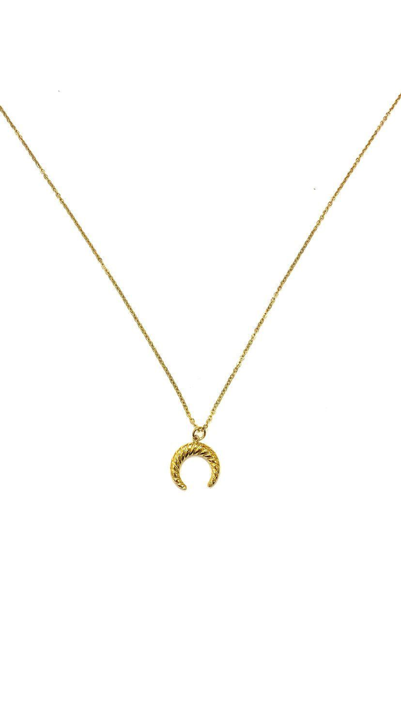 Collar cadena fina media luna