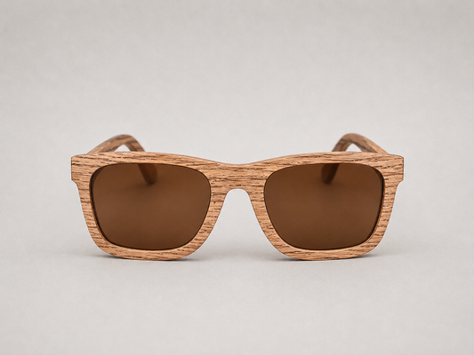 Gafas de madera con espejo marrón