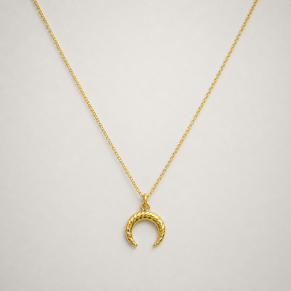 Collar cadena fina media luna