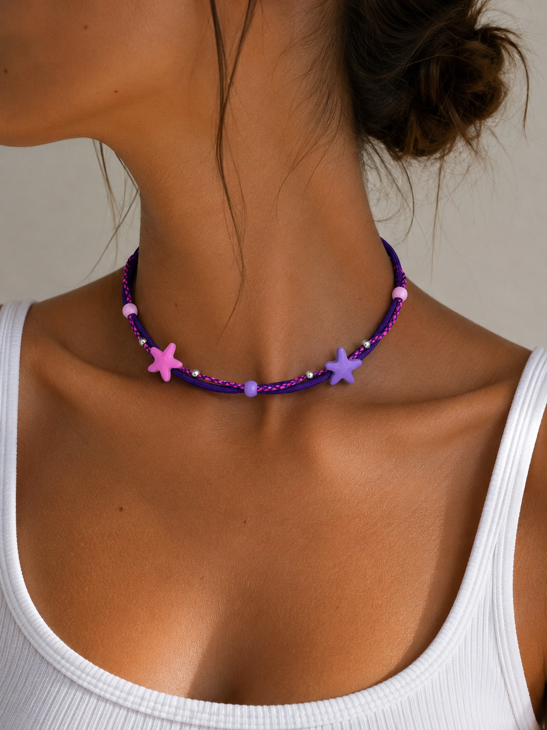 Collar doble cuerda estrella