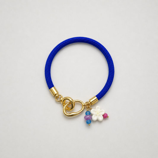 Pulsera flor blanco clip