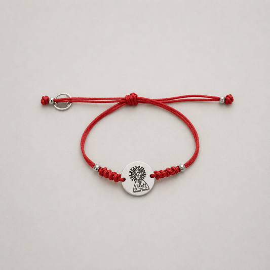 Pulsera virgen del lidón trenzada plata