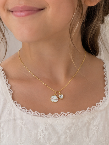 Collar nube plata bañado en oro