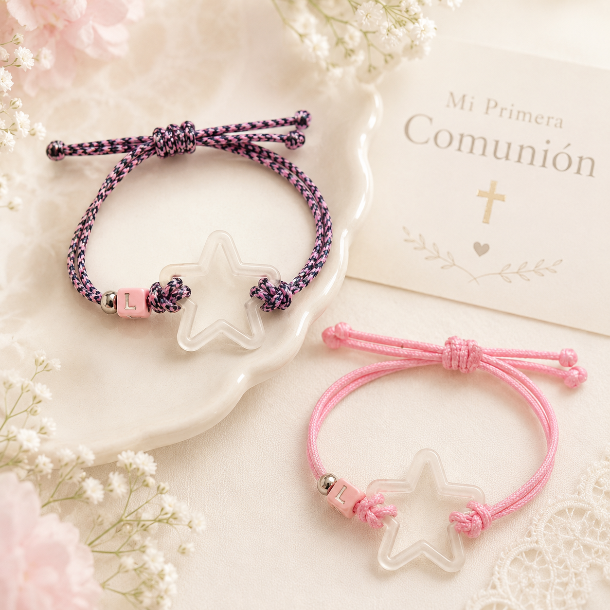 Pack 5 Pulseras Superestrella con letrita