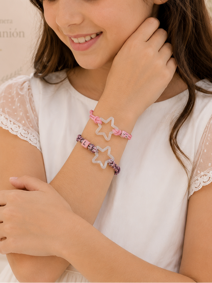 Pack 5 Pulseras Superestrella con letrita