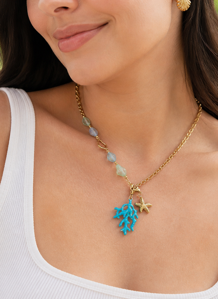 Collar coral marino