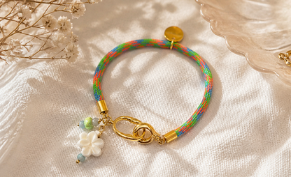 Pulsera flor blanca