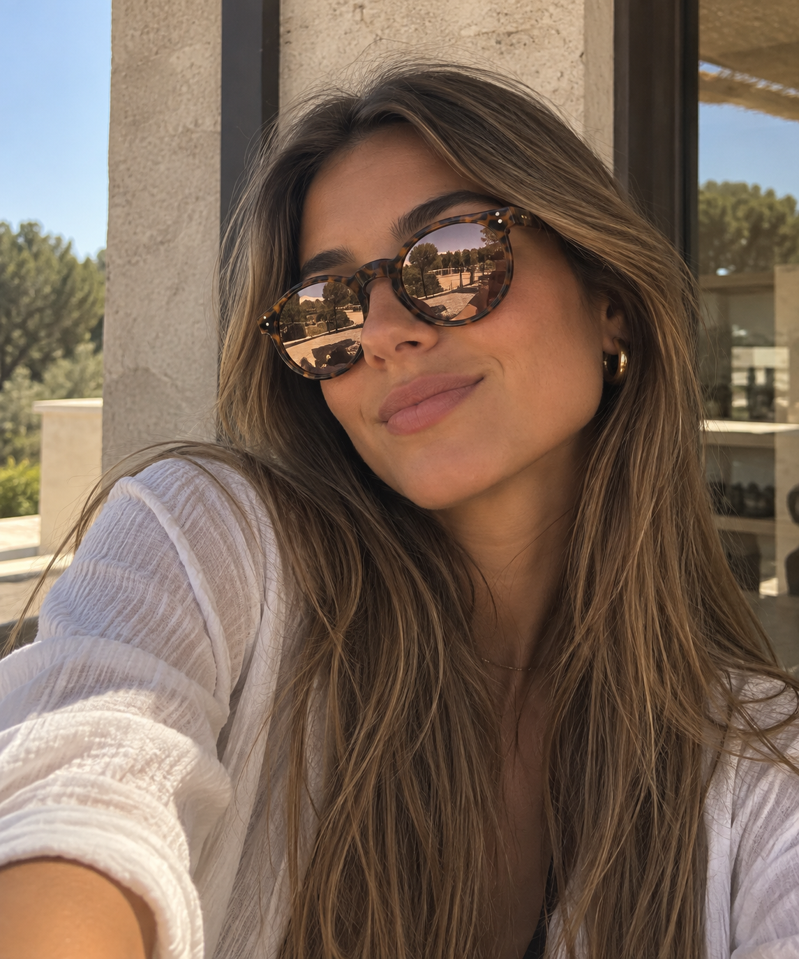 Gafas redondeadas con estampado
