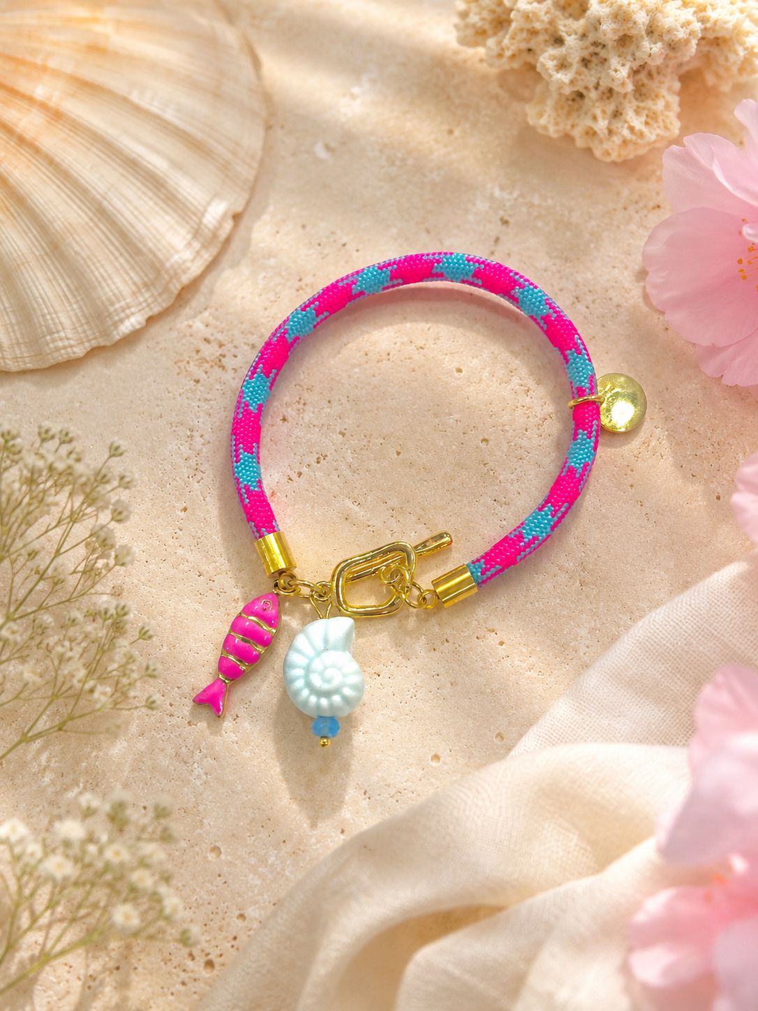 Pulsera caracola y pececito