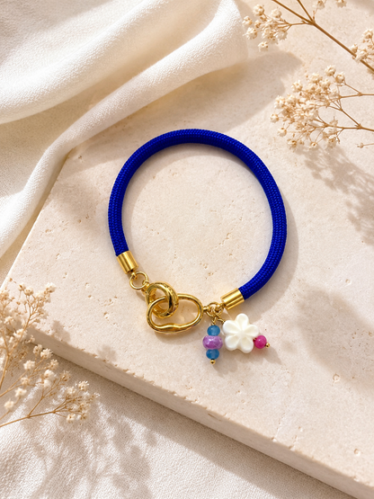 Pulsera flor blanco clip