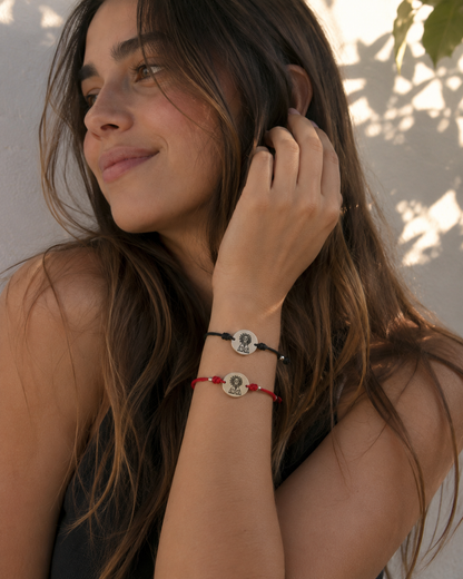 Pulsera virgen del lidón trenzada plata