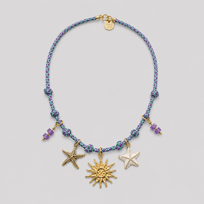Collar sol de nuditos con charms