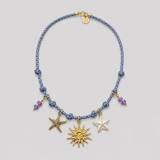 Collar sol de nuditos con charms