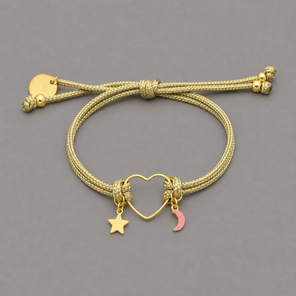 Pulsera Corazón Estrella y Luna 💗
