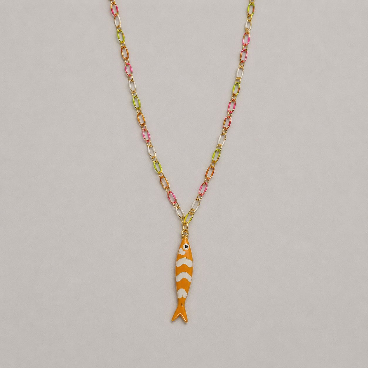 Collar cadena biselada sardina