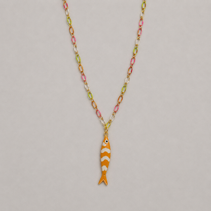 Collar cadena biselada sardina