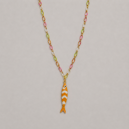 Collar cadena biselada sardina