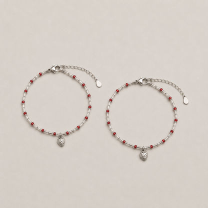 Pulsera fresa plata