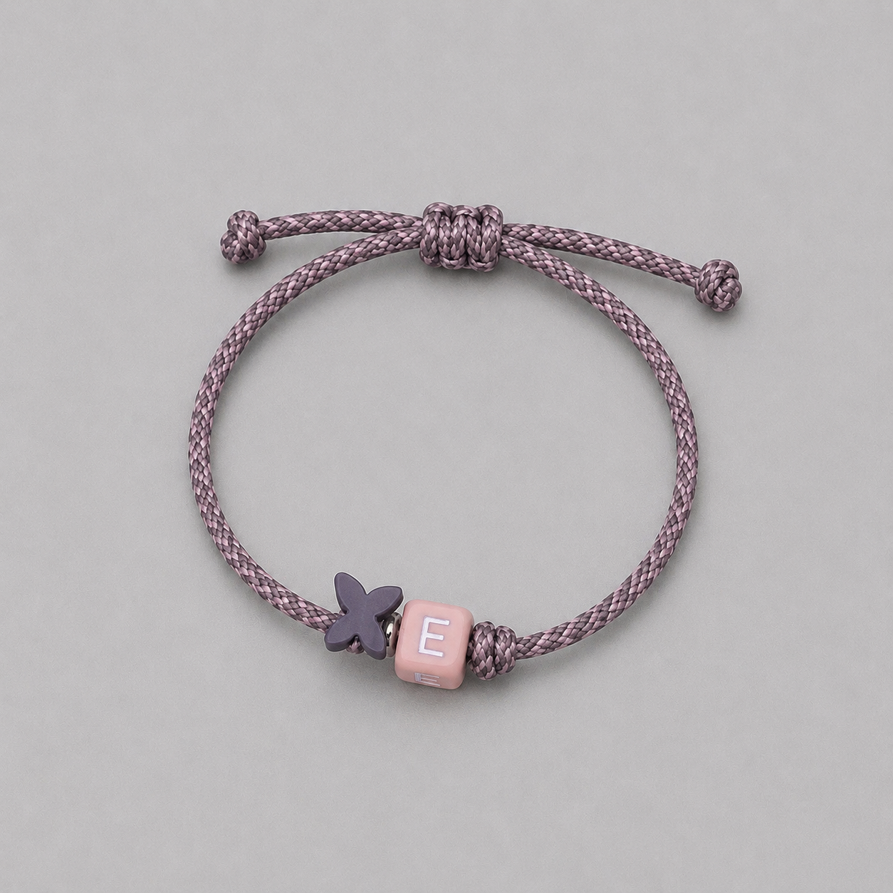 Pack 5 Pulseras letrita con mariposa plata