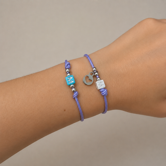 Pack 5 Pulseras letrita con bolitas