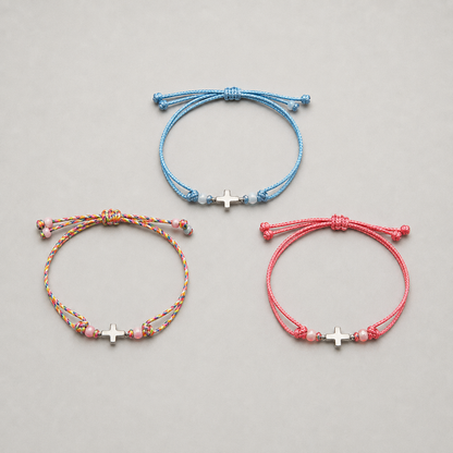Pack Pulsera cruz plateada eventos