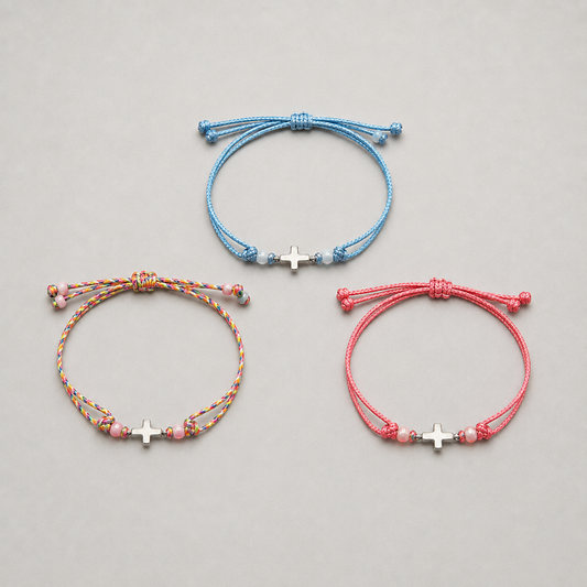 Pack Pulsera cruz plateada eventos