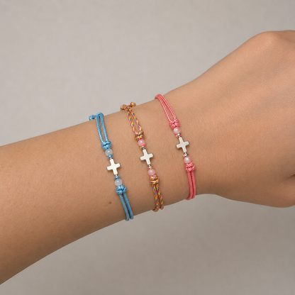 Pack Pulsera cruz plateada eventos