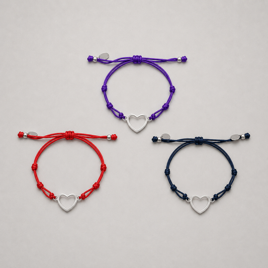 Pack Pulsera corazón plateado boda