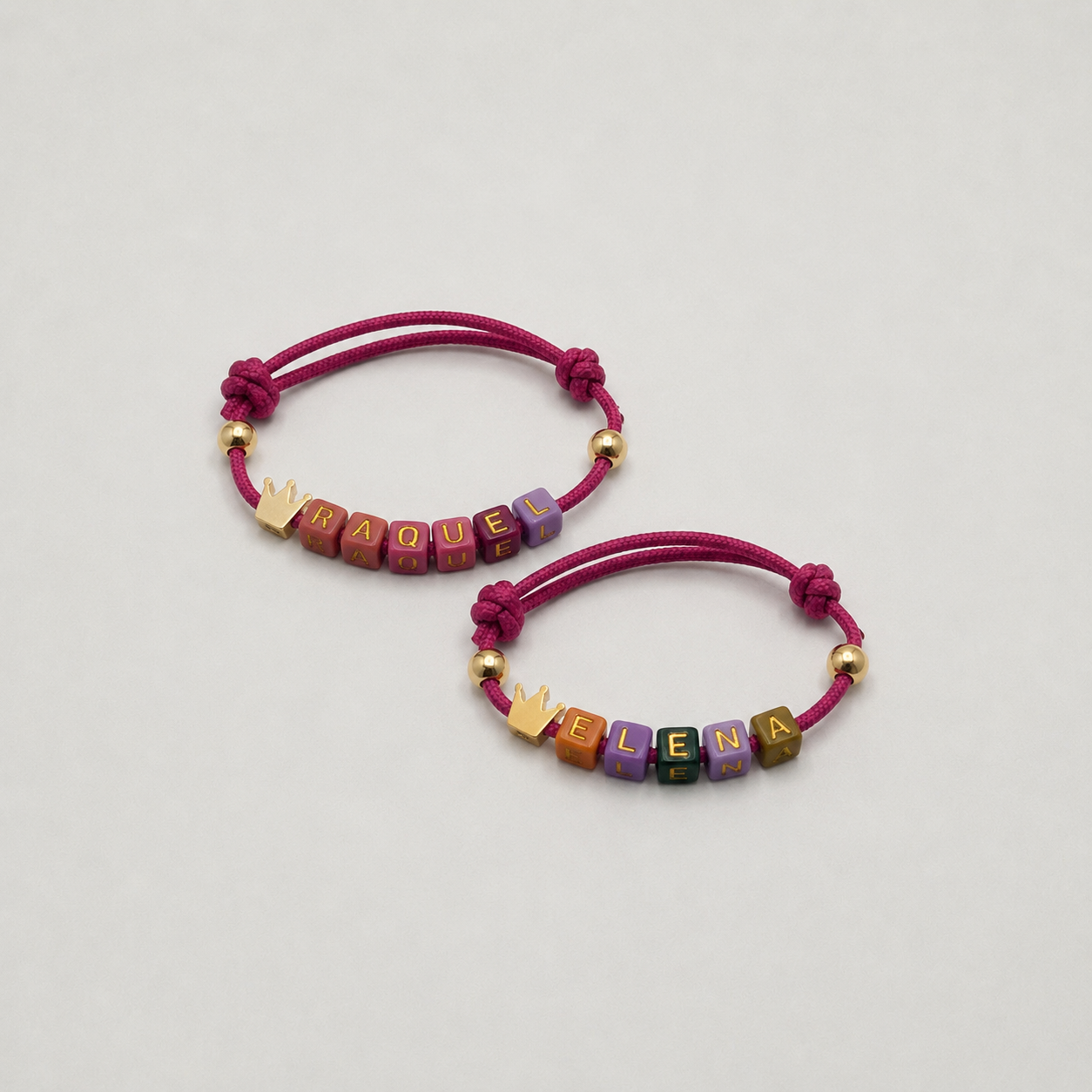 Pack 5 Pulseras letritas dorada