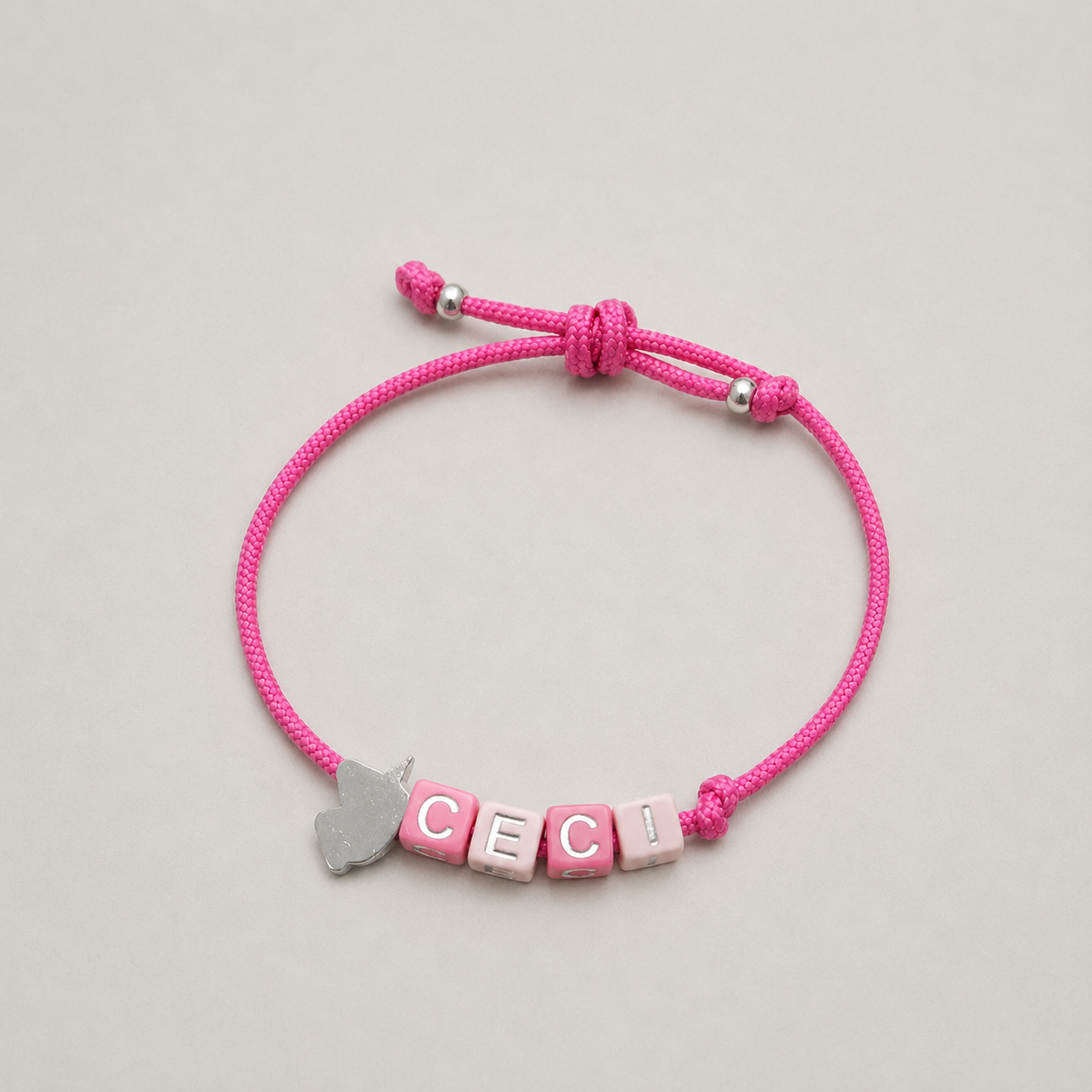 Pack 5 Pulseras letritas plata