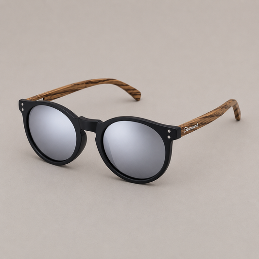 Gafas de sol redondeadas negra