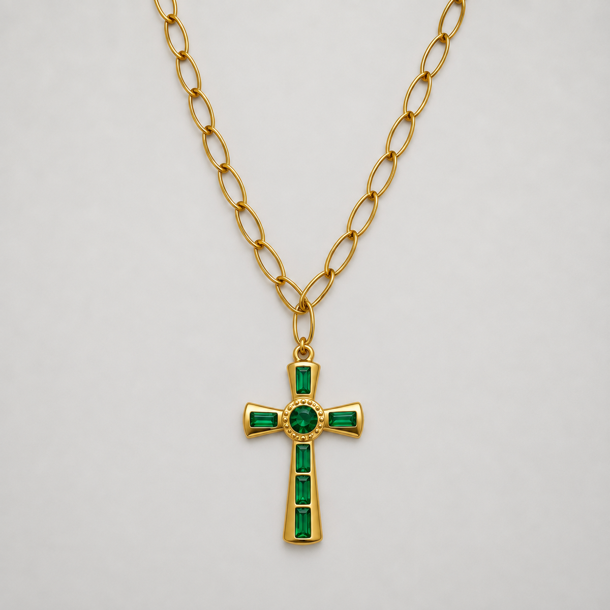 Cruz cadena ovalada