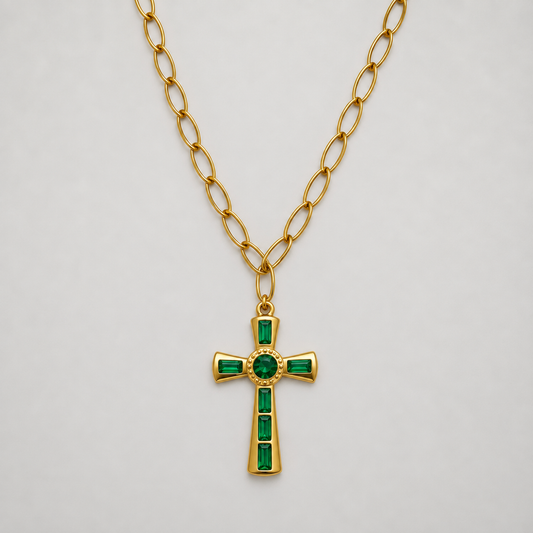 Cruz cadena ovalada