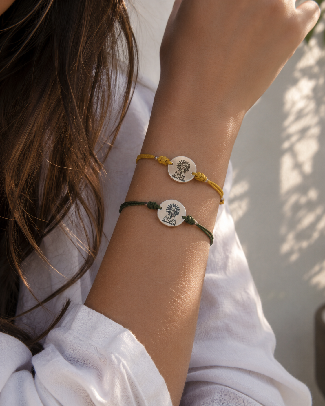 Pulsera virgen del lidón trenzada plata